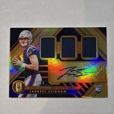Jarrett Stidham 2019 Gold Standard  RC Autograph Triple patch Jersey  RPA 44 /75