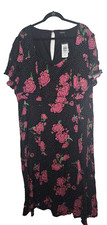 Torrid Tea Length Stretch Challis Sweetheart Rema Pop Floral Black NWT 3X
