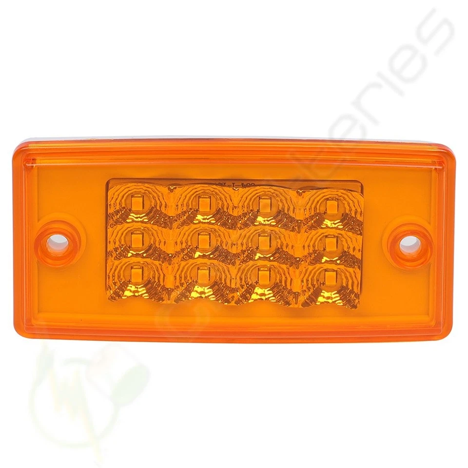4pcs 12 LED Rectangle Amber Side Marker Turn Signal Truck Trailer 12V Assembly Foto 2 de 4