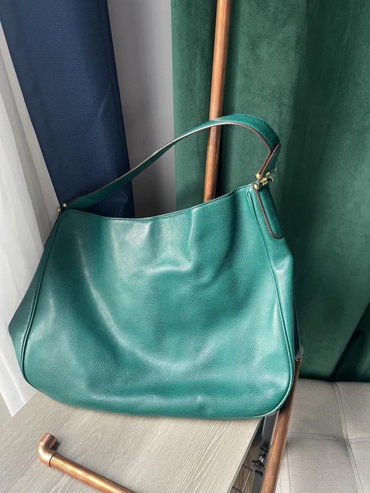 Ralph Lauren Leather Shoulder Bag in Emerald Green
