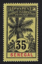 Senegal Palms and Balay key-types inscr 'SENEGAL' 35c 1906 MH SG#42 Sc#66