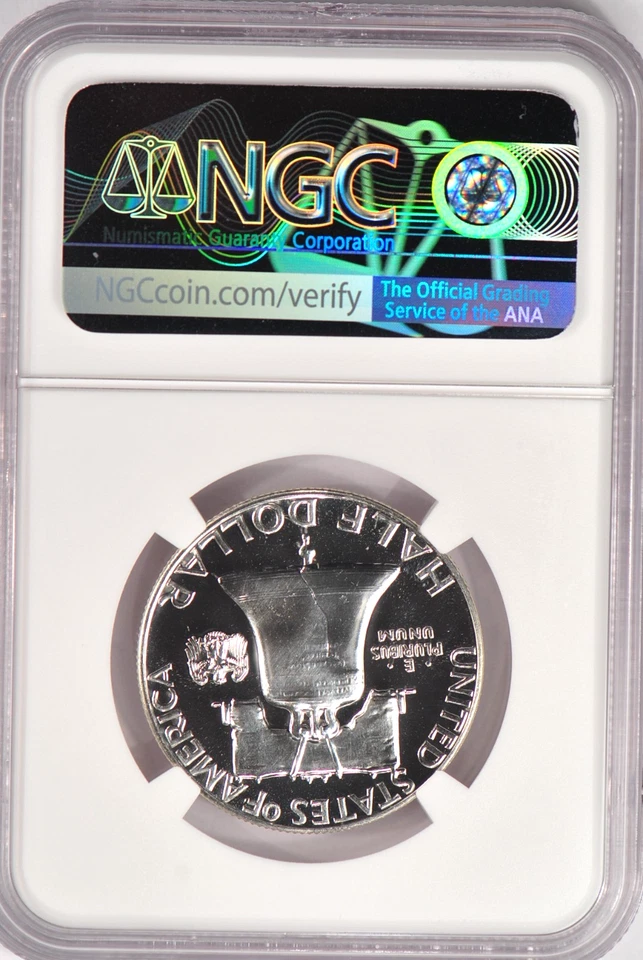 1959 Franklin Half Dollar Proof NGC PF 69 PR69 Frosty Silver Coin 50C - Image 2 of 2