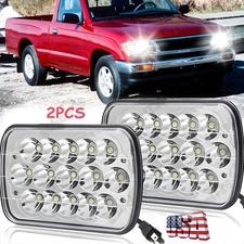 for Toyota Tacoma 1995 1996 1997 Pair Black 5X7" 7x6" LED Headlights w/ DRL Turn