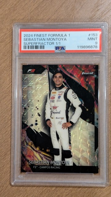 2024 Topps Finest F1 Sebastian Montoya Uncommon Superfractor 1/1 PSA 9