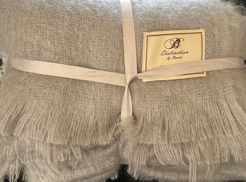 Distinction By Bronte Luxury Mohair Gray Rectangle Shape Classic Throw Blanket