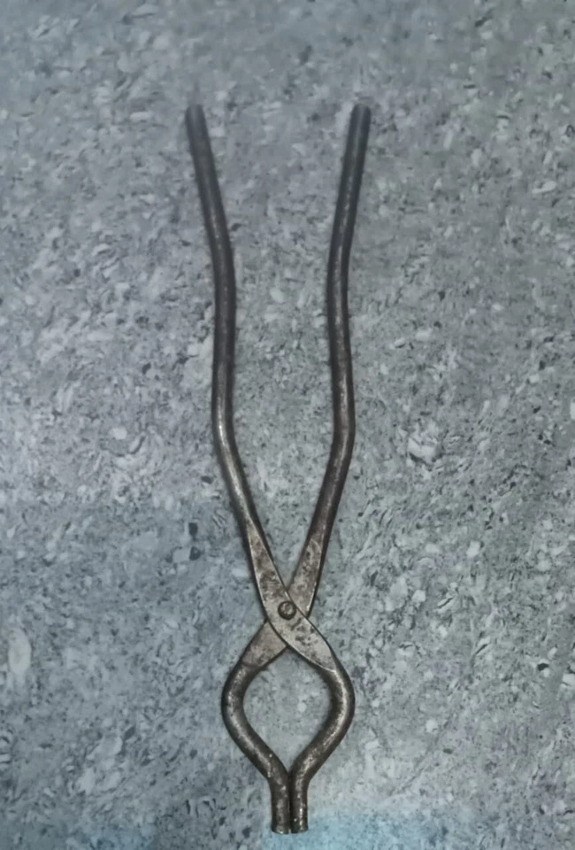 Pinzas de acero antiguas herramienta de herrero de 11"" útil forja, equipo regalo para papá Foto 3 de 4