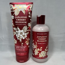 BATH  BODY WORKS JAPANESE CHERRY BLOSSOM BUBBLE BATH 10 OZ  Body Cream 8 Oz
