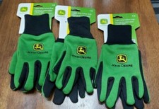 3 Pairs NWT John Deere Light-Duty Cotton Grip Gloves Gardening - Youth KIDS SIZE