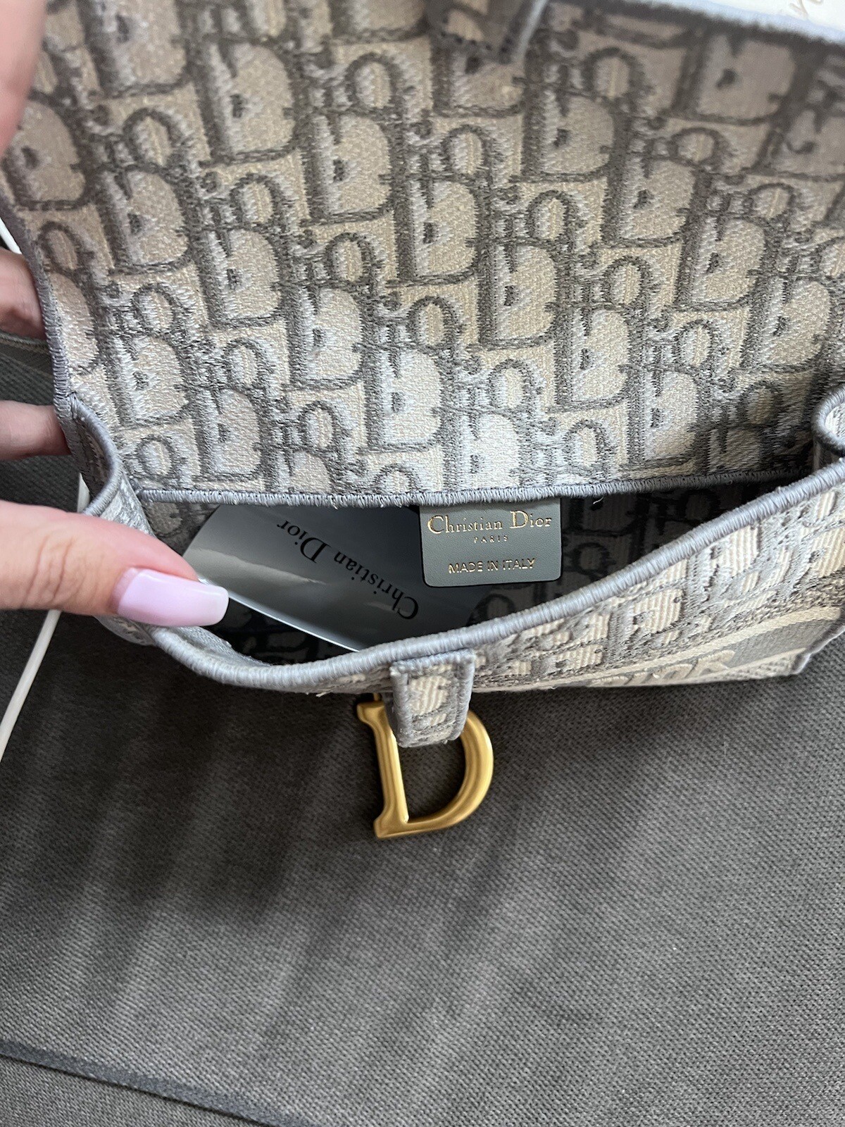 Christian Dior Saddle Slim Belt Pouch Logo Embroidere… Gem