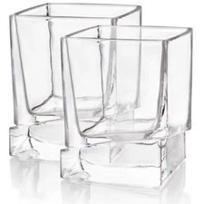 JOY JOLT Carre Whiskey Glasses Set of 2