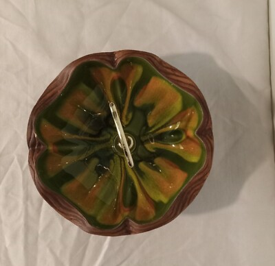Vintage Sequoia Ware 712 Pottery Nut Bowl W/Handle Glazed See Description 