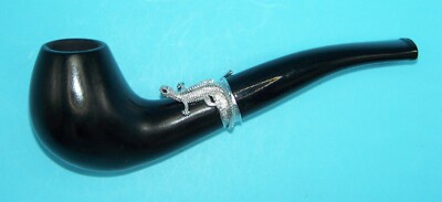Sehr schöne 9 mm Tabakpfeife, schöner 3D-Bent, mit Zubehör, Ebenholz - 4