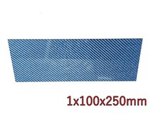 Gloss Blue Real Carbon Fiber Twill Sheet Panel Plate Plain 1mm X 100mm X 250mm