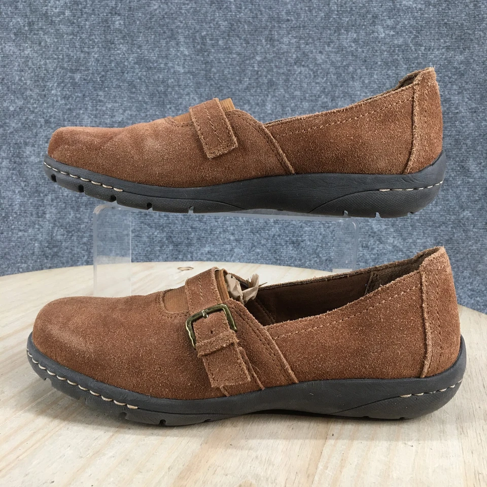 Croft&Barrow Zapatos Mujer 9.5 M Mocasines Sin Cordones Marrón Gamuza Punta Redonda Informales Foto 2 de 4