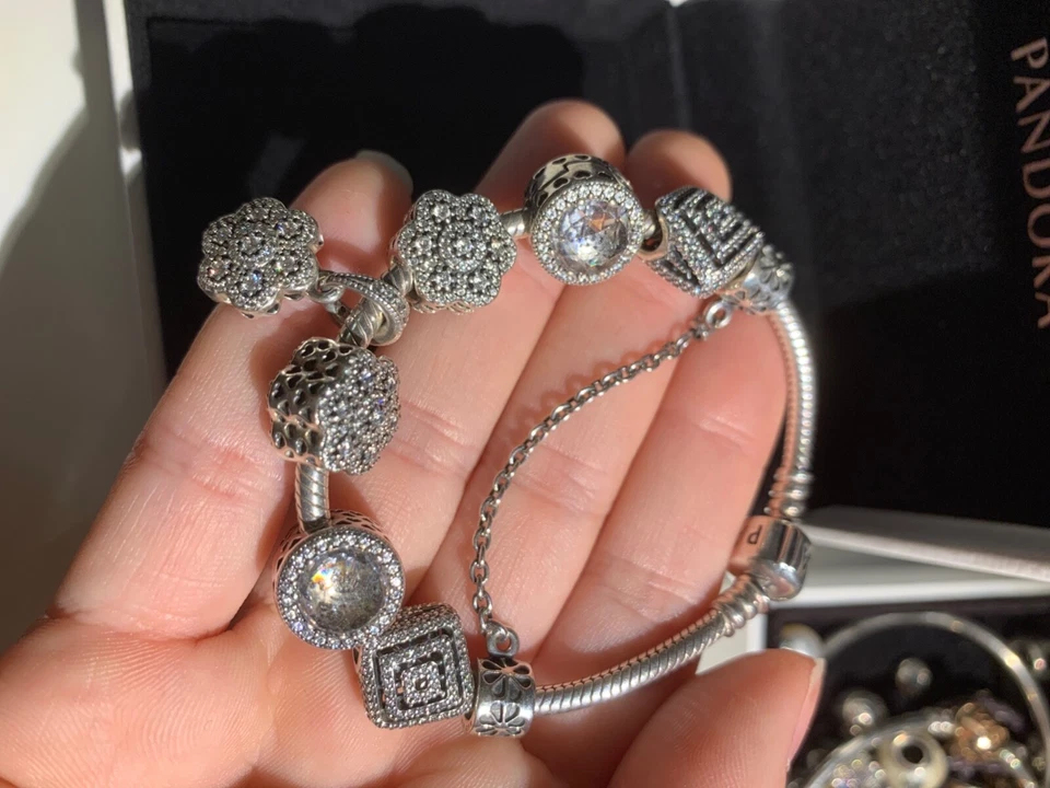 genuine pandora bracelet with charms used - Image 2 of 4