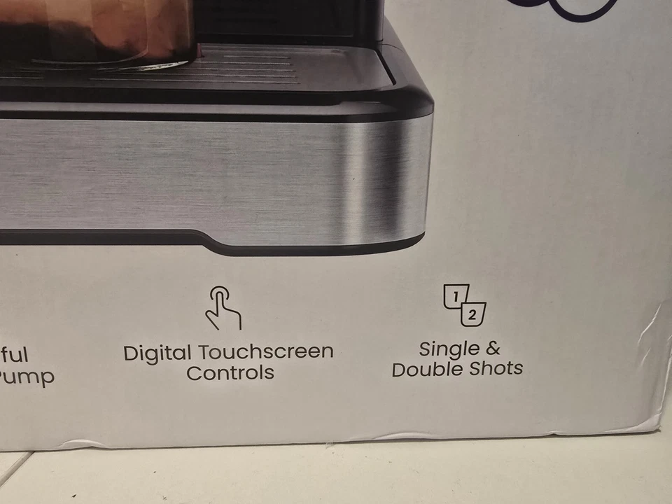 Máquina de café espresso Chefman CraftBrew de 15 bares con varita de vapor controles táctiles café Foto 3 de 4