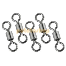 50x Rolling Barrel Swivel Fishing Swivels Solid Ring #14 #12 #10