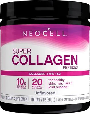 NeoCell Super Collagen Peptides Powder 7 Oz, Type 1&3, Healthy Hair Skin & Nails