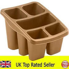 WHITEFURZE ROSE GOLD CUTLERY DRAINER, SINK TIDY 5 COMPARTMENT KNIFE FORK SPOON