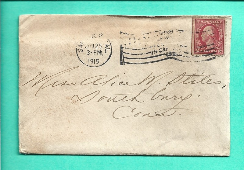 Alabama Cover 1915 Slogan Flag Panama Pacific Exposition Expo San Fran CT Letter