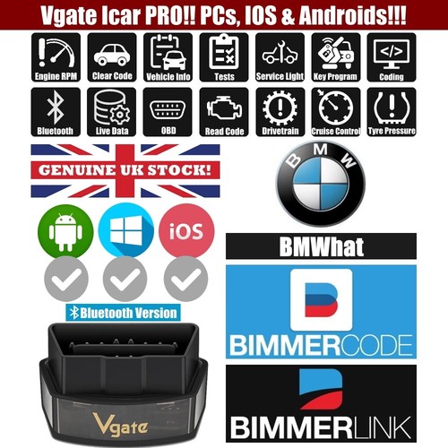 G14 Vgate Icar Pro Bluetooth OBDII Scanner Android iOS BMW Bimmercode Bimmerlink - Picture 3 of 20
