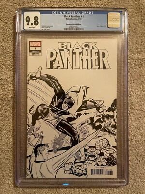 Black Panther # 1 , CGC 9.8 , Ltd 1:1000 Remastered Sketch Variant , Jack Kirby