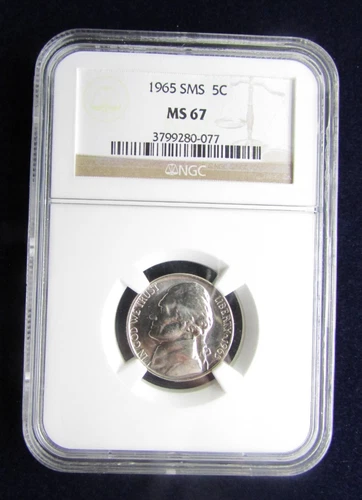 1965 - SMS SC Jefferson Nickel NGC MS67