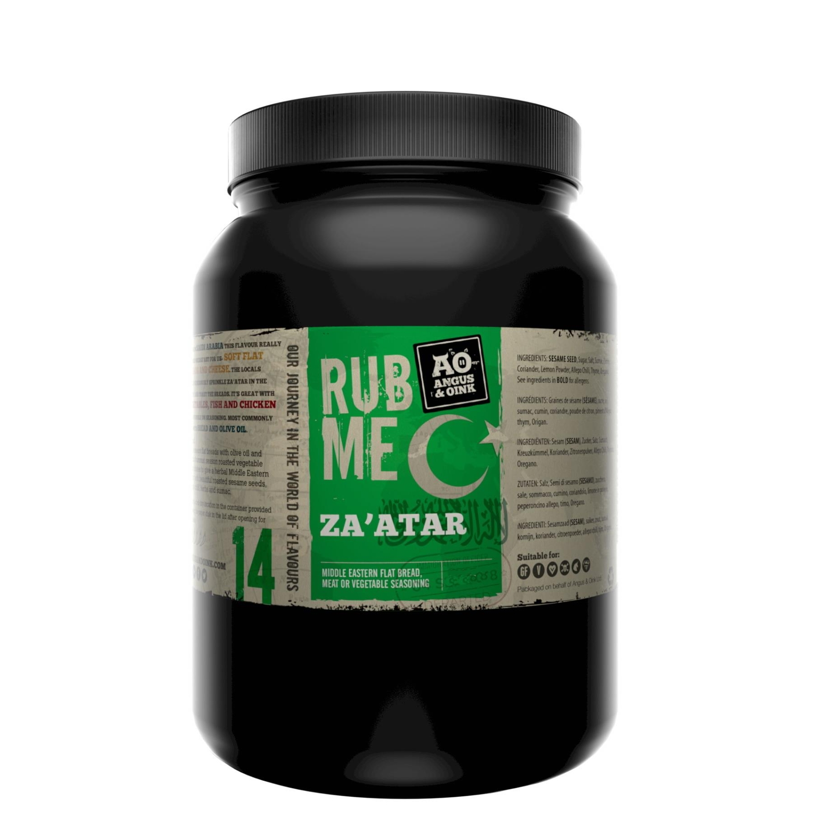 Seasoning Spice Mix Gluten Free Meat/Veg Dry Rub Za'atar Mild Angus & Oink 1kg