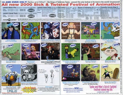 Spike & Mike's Sick & Twisted Festival of Animation 2000 flyer Gan