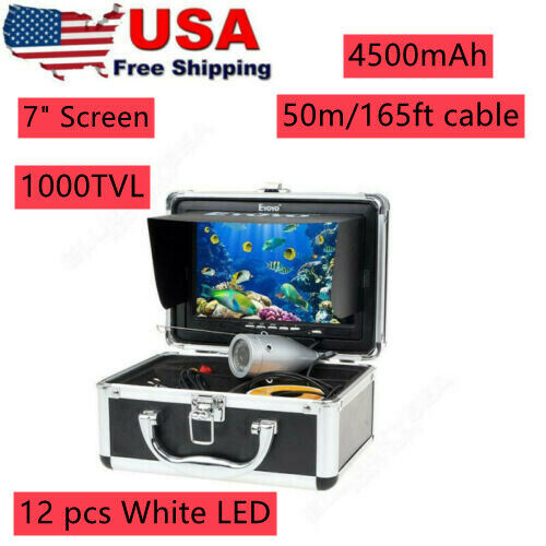 Eyoyo 50m Silver 7" LCD HD 1000TVL Fish Finder Underwater Fishing Camera Video