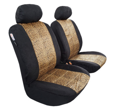 For Dodge Ram 1500 2003-on Car Seat Covers Front Set Leopard Velour 2PCS