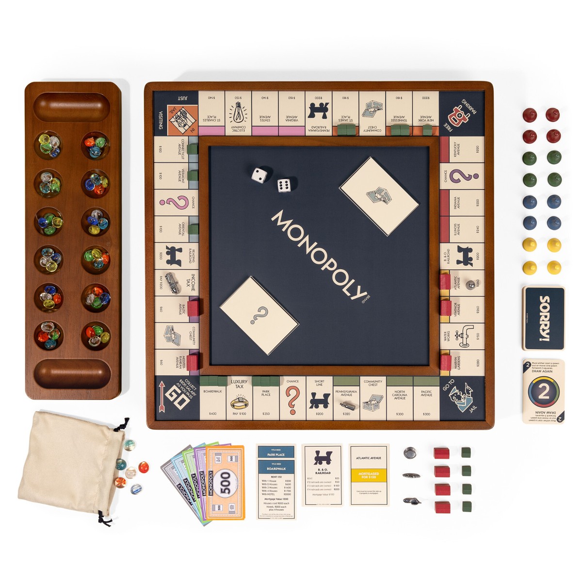 Monopoly 3-in-1 Premium Game Collection w/ Sorry! & Mancala by WS