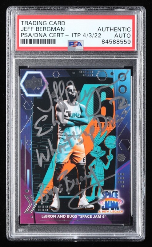 Jeff Bergman Actor Signed 2021 Space Jam A New Legacy #46 LeBron and Bugs PSA