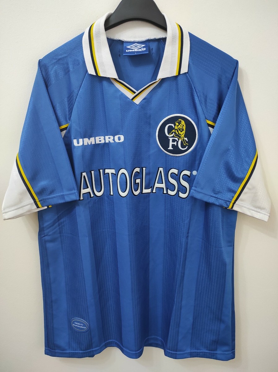 チェルシーFC 1997-1999 ユニフォームUMBRO AUTOGLASS CHELSEA 1997-1998 Autoglass camiseta shirt trikot maillot maglia L