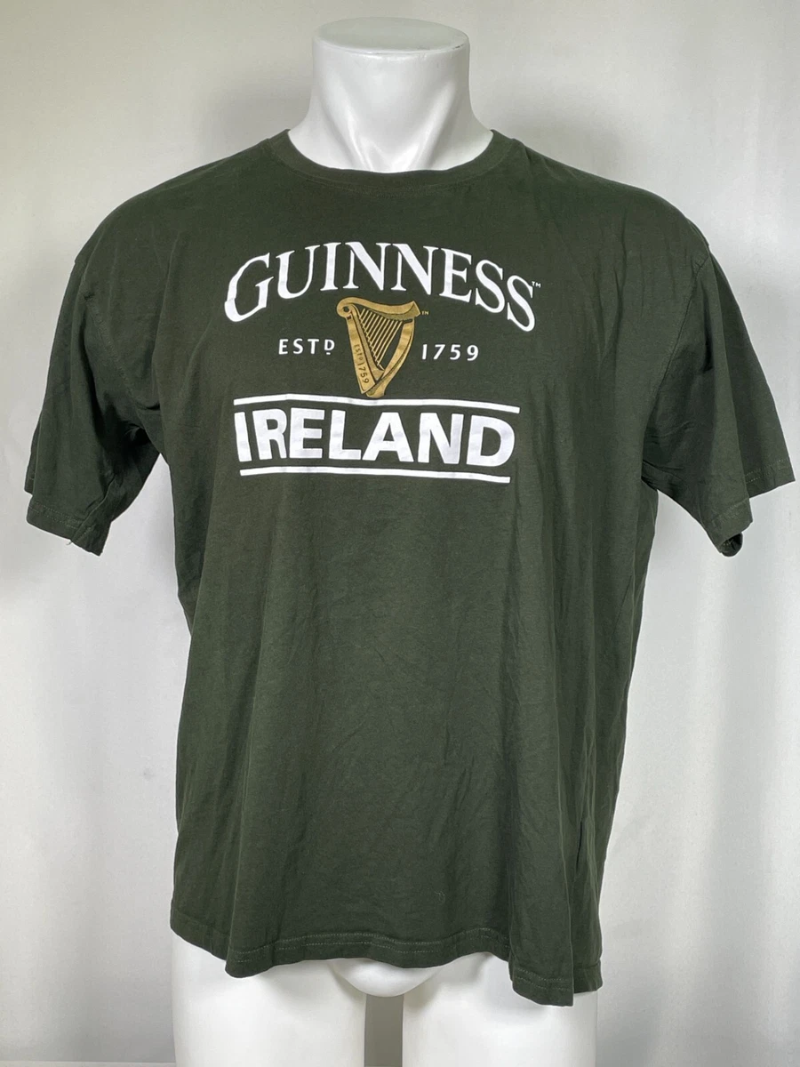 Guinness Brewed In Dublin Bottle Label T-Shirt Bottle Green
