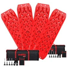 X-BULL Recovery Traction Tracks Boards Sand Snow Mud Mounting Kit 4WD Red Gen3.0