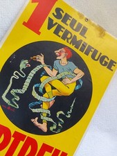 GRAND CARTON PUBLICITAIRE SIGNE AUZOLLE , VERMIFUGE VERTREIL