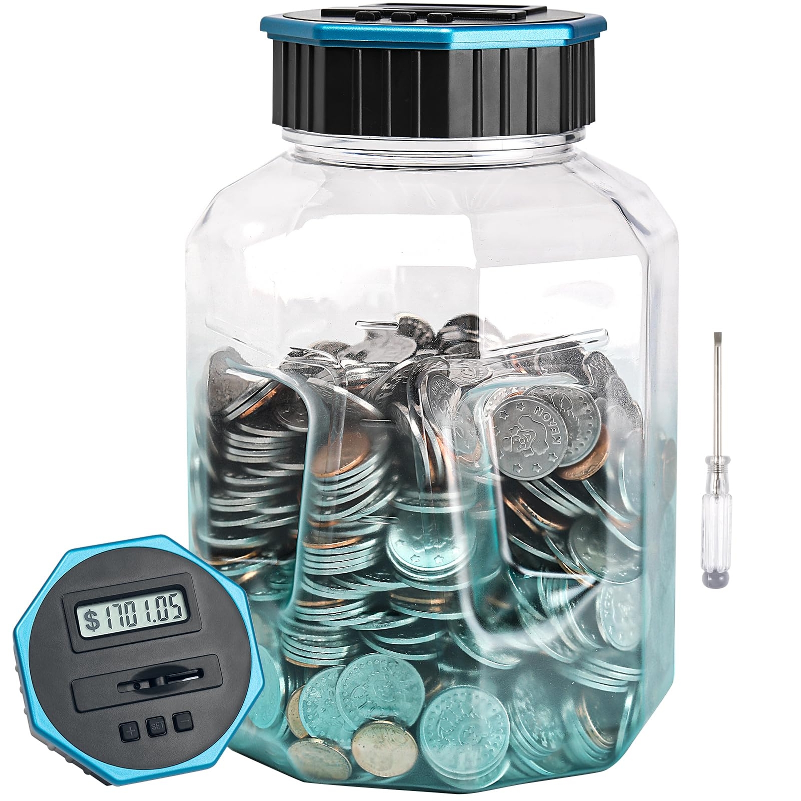 X-Large Piggy Bank for Adults Kids, Digital Coin Counting Bank with LCD Count...