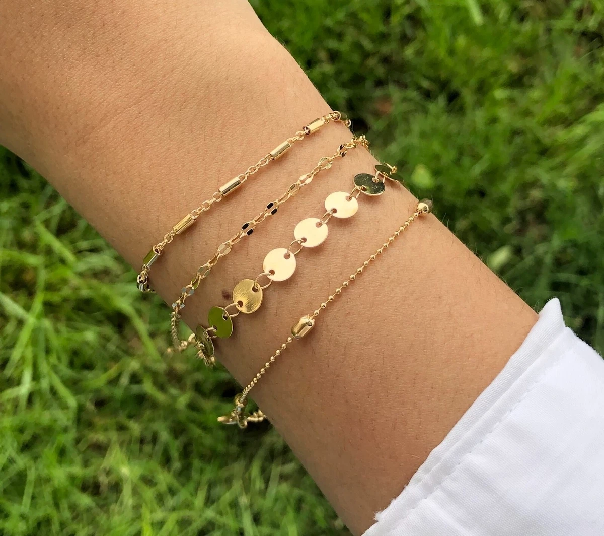 AILPIWE Dainty Gold Clover Bracelets for Women, 18K Gold India | Ubuy