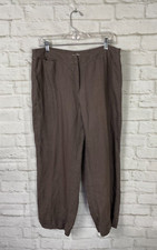 EILEEN FISHER Womens Brown Cuffed Ankle Linen Pants Size Medium