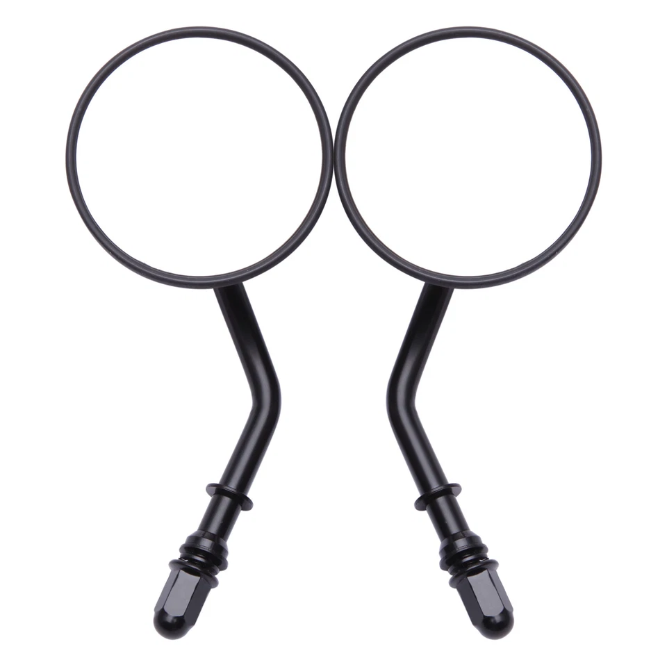 Pair Black Round Motorcycle Rearview Mirrors 8mm 10mm for Yamaha Aprilia SR50 - Image 2 of 4