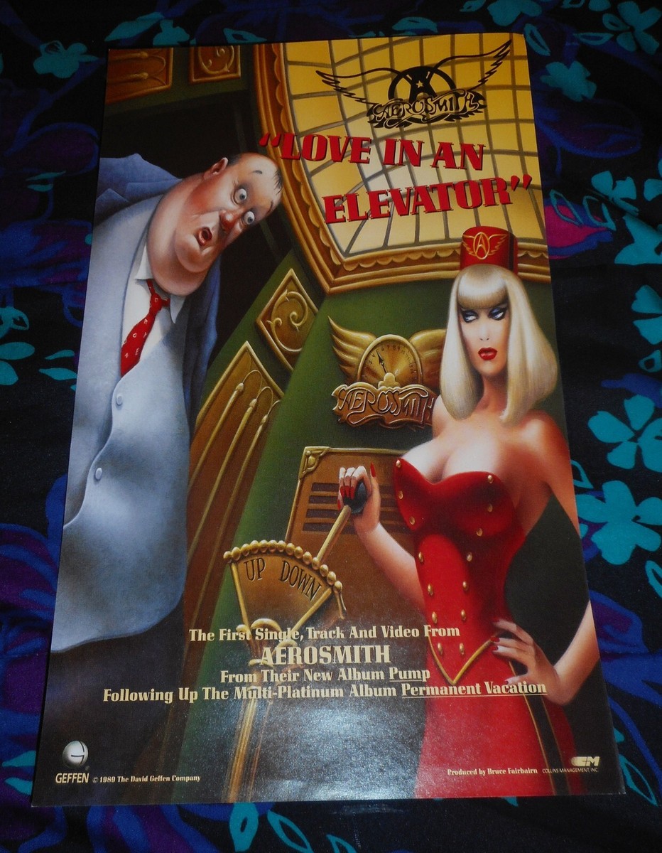 AEROSMITH - LOVE IN AN ELEVATOR - ORIGINAL RARE PROMO INSERT