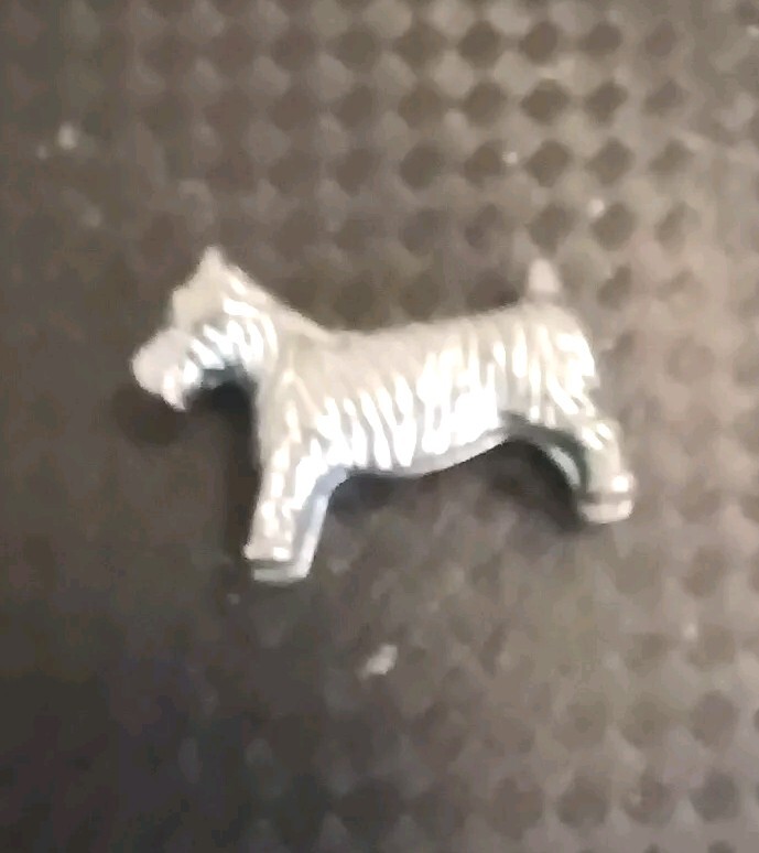 Monopoly Deluxe Scottish Terrier Dog Token Silver Replacement Game