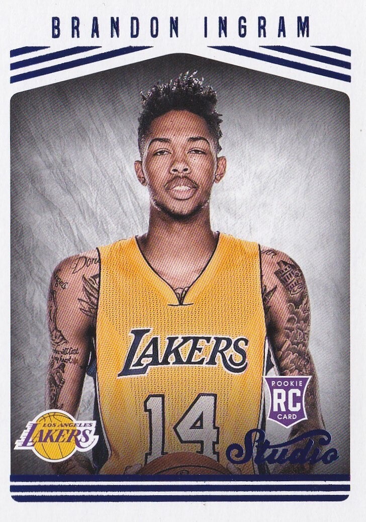 2016-17 Panini Studio BRANDON INGRAM #176 Los Angeles Lakers LA Rookie RC NBA