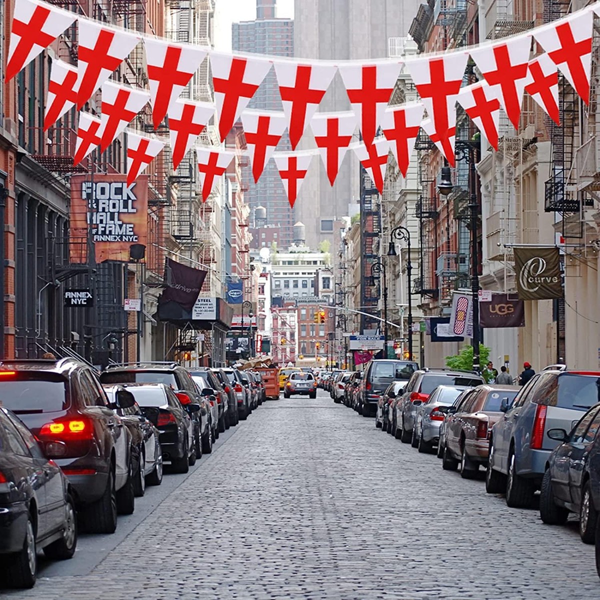 Cloth / Textile England 50 x Flag Tri-Bunting 20m HIGH QUALITY - Party Cloth / Textile England 50 x Flag Tri-Bunting 20m HIGH QUALITY - Party