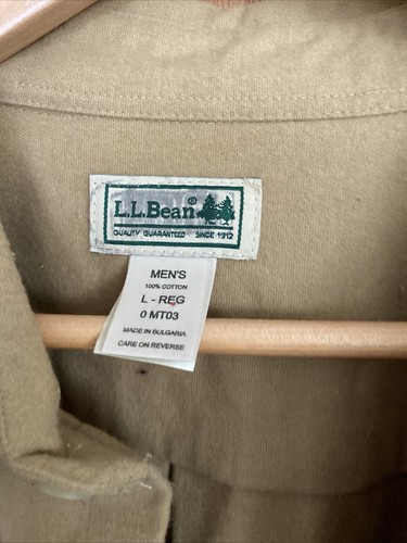 XCLNT L.L.BEAN TAN HEAVY FLANNEL CHAMOISE LS SHIRT LG-REG - Picture 2 of 6
