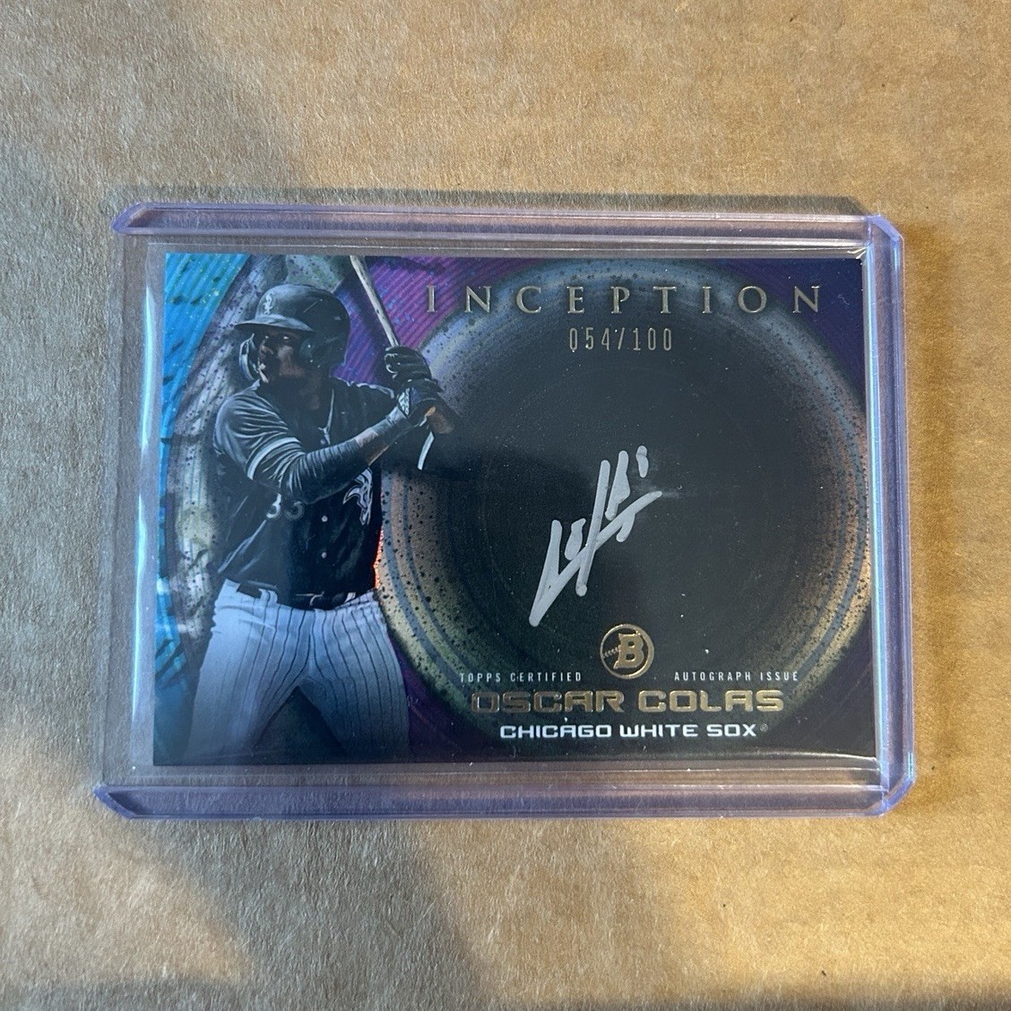 Topps 2022 Bowman Inception Oscar Colas Silver Signings Auto RC #ISS-OC/100 Whi…