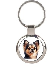 Chihuahua Key Ring Key chain Chrome Finish Key Fob Photo