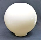 Antique 9" Opal White Milk Glass Ball Shade 4" Fitter Gone with the Wind Lamp