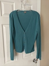J. Jill Women's Beautiful blue long sleeve Button Cardigan Size L